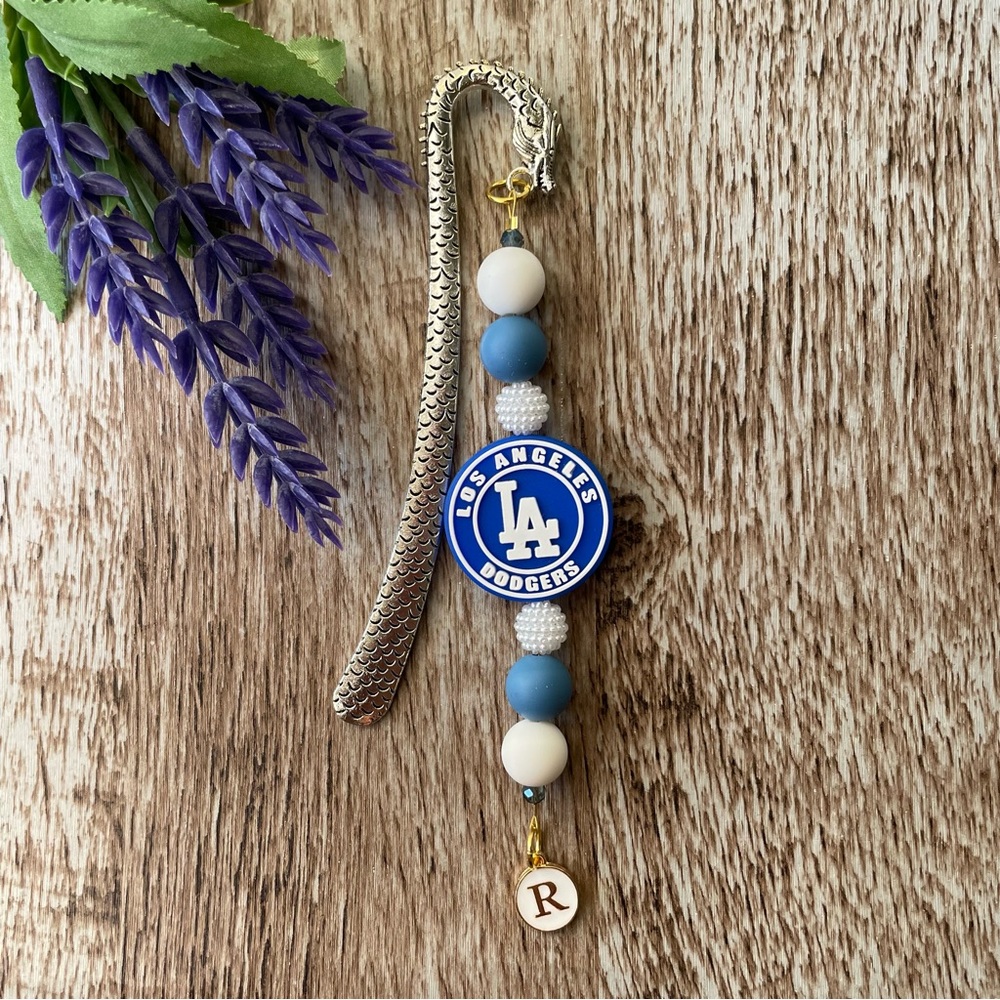 Bookmark LA Dodger Handcrafted Artisan Beaded Metal Journal Gift Read Book